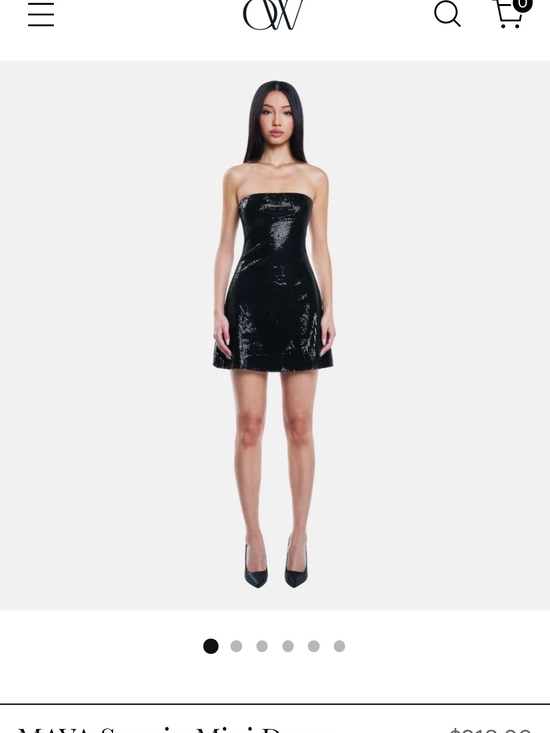Ow Collection Dresses & Skirts - Maya Dress Strapless Black Sequin Mini Dress